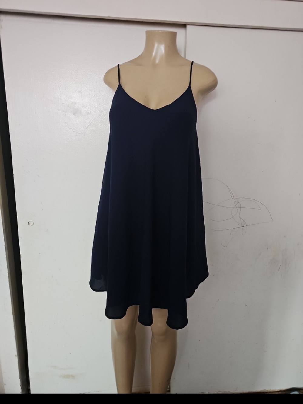 SHEIN Deep Navy Satin Dress
